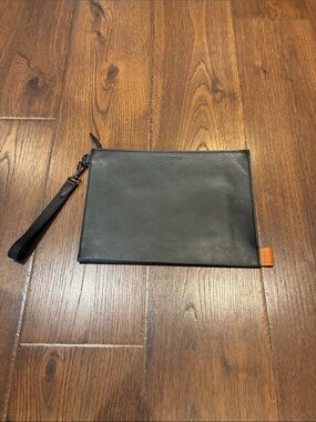 Haworth Leather Laptop Wrist Pouch with Tan Tab